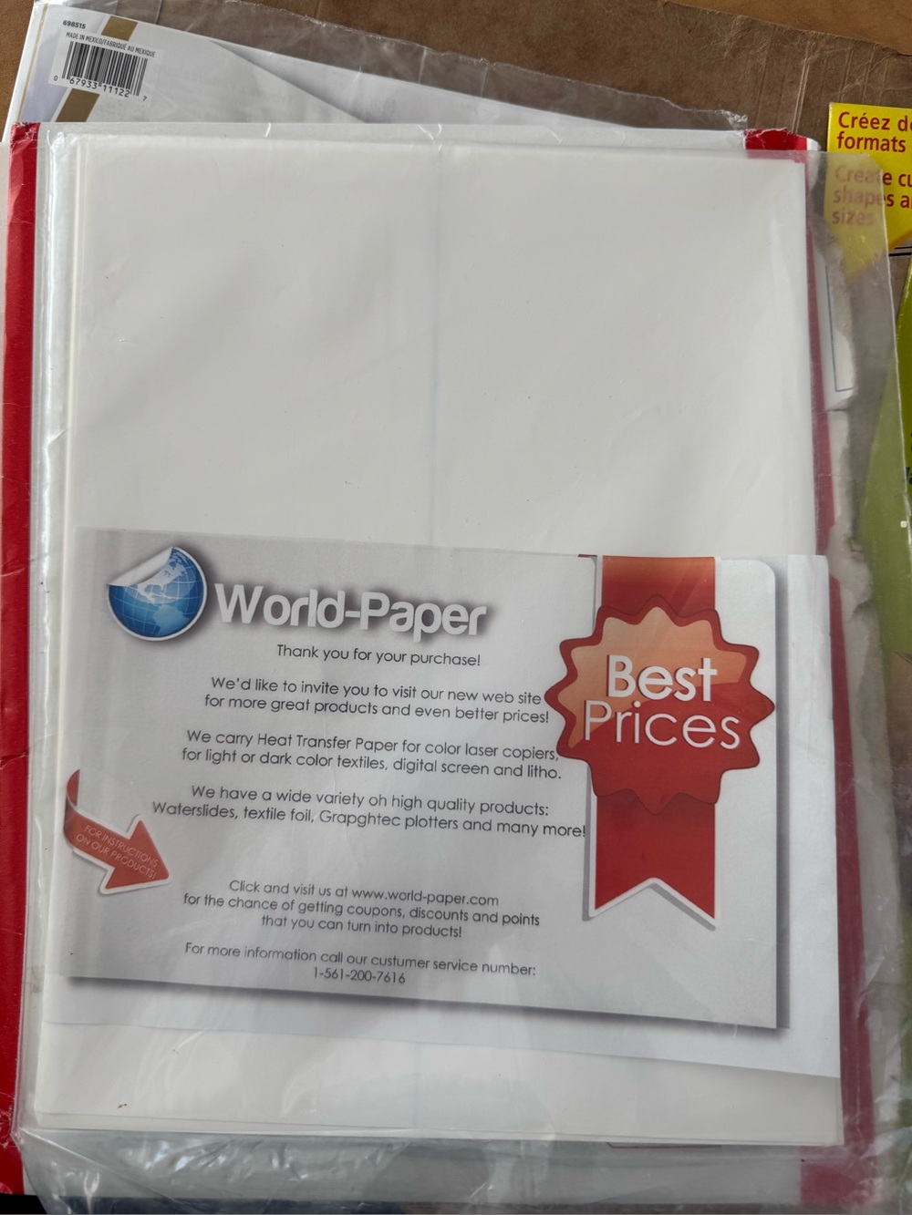 24 sheets of heat transfer paper for inkjet printer 8.5 x 11 make t shirts